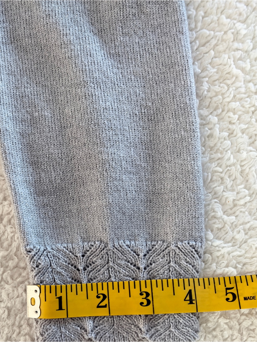 Rebecca Malone Large light gray metallic pull-over Knit Cardigan w/attached tank - Picture 6 of 11